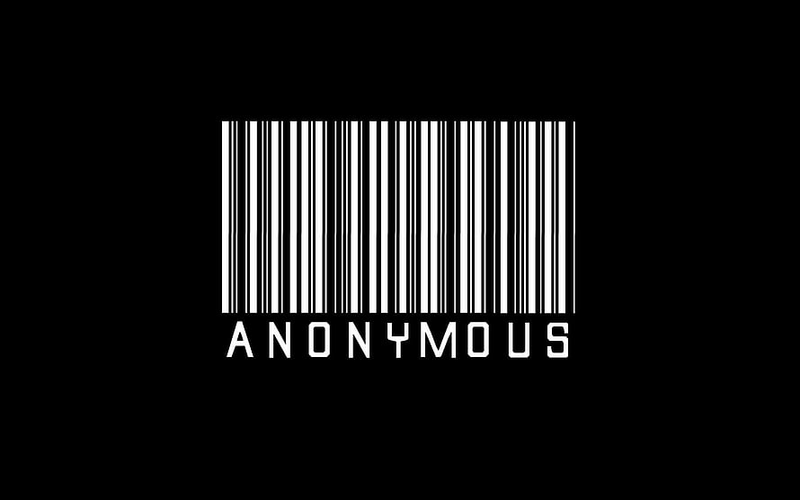 Minimalist Anonymous Barcode Typography Design on Black Background HD wallpaper