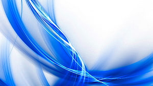 Flowing Blue and White Abstract Ribbons on a Clean Minimalist Background HD wallpaper