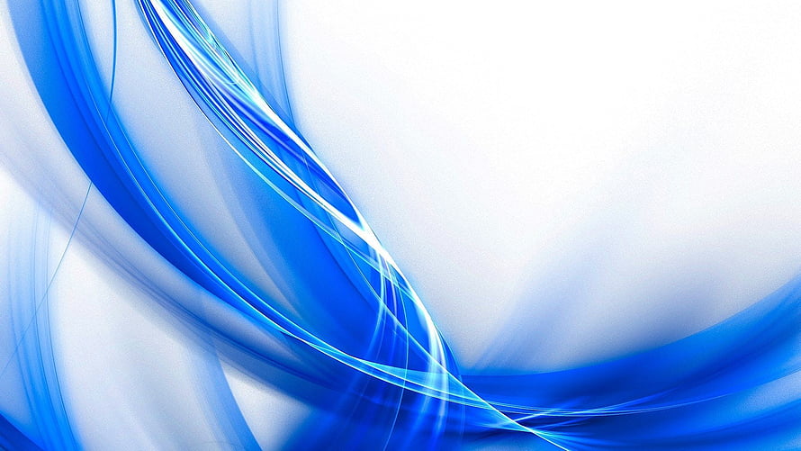 Flowing Blue and White Abstract Ribbons on a Clean Minimalist Background HD wallpaper