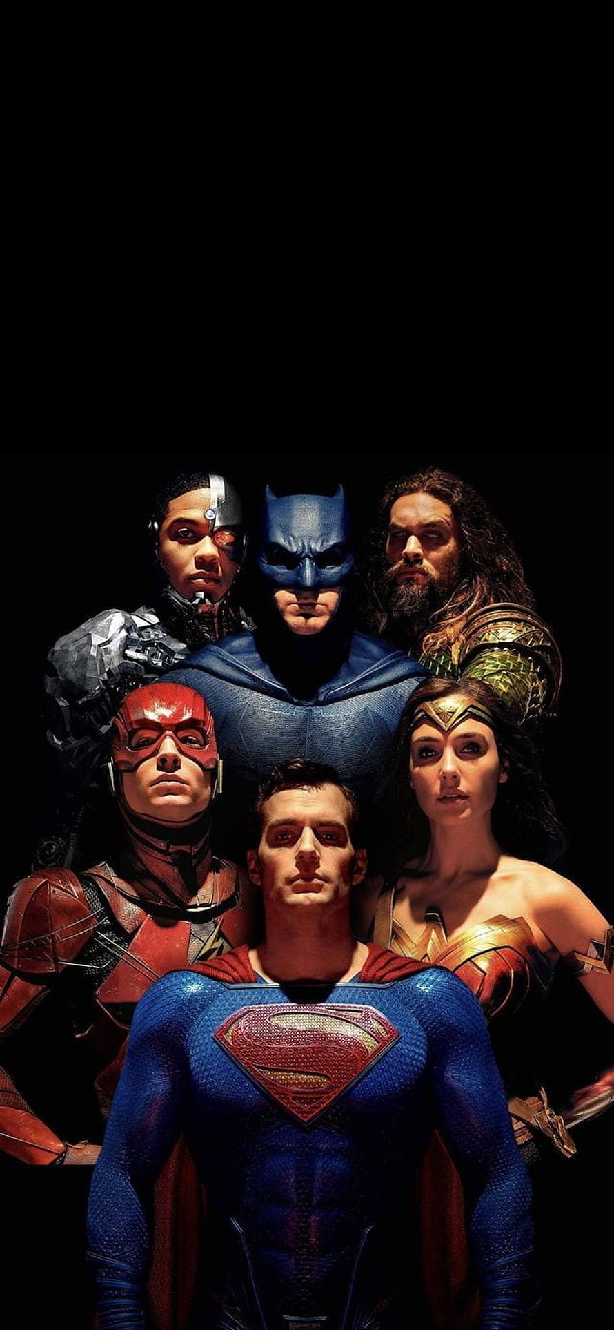 Justice League Heroes Group Portrait in Cinematic Dark Style HD phone wallpaper