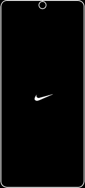 Minimalist Nike Swoosh Logo on Black Smartphone Screen HD phone wallpaper