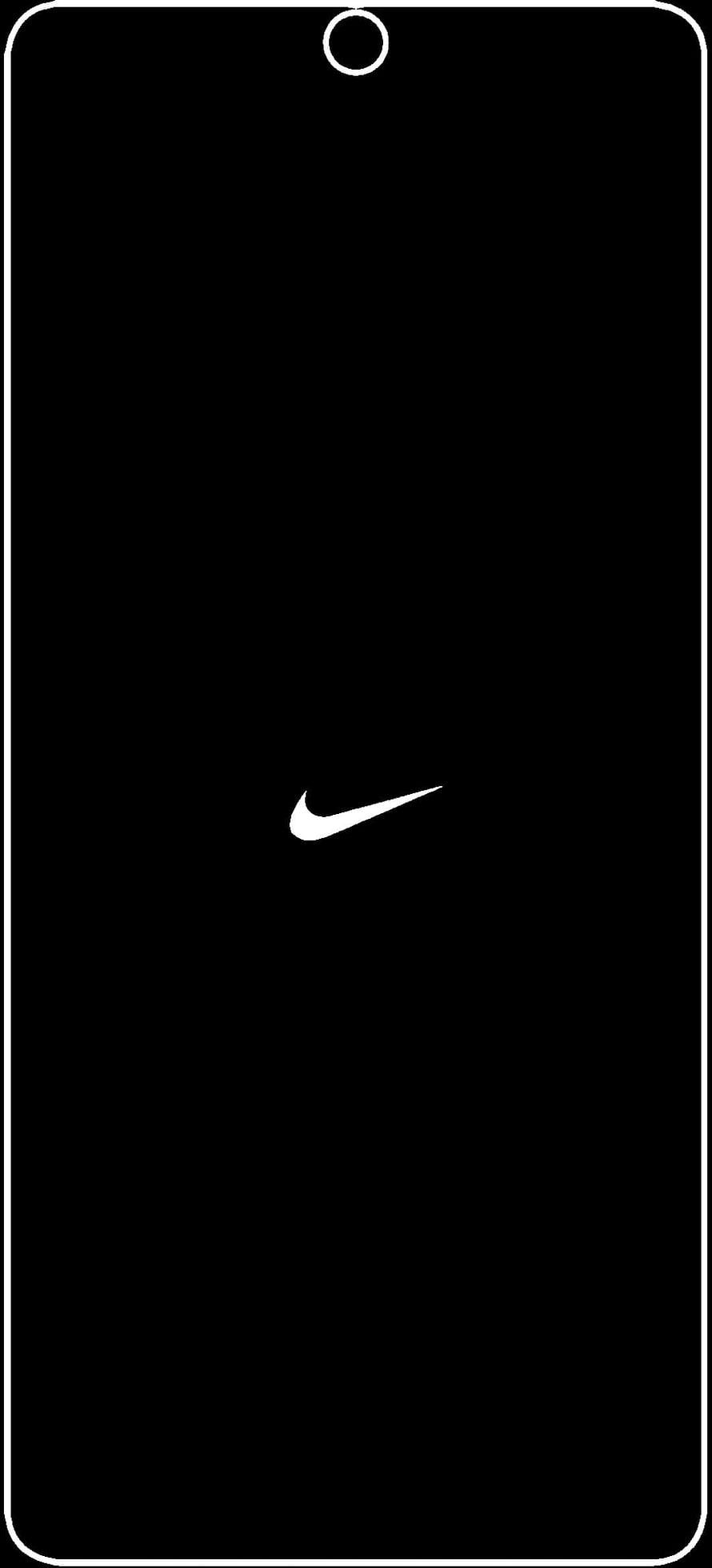 Minimalist Nike Swoosh Logo on Black Smartphone Screen HD phone wallpaper