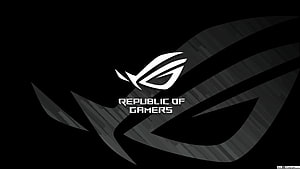 Asus Republic of Gamers ROG Classic Dark Logo on Black Background HD wallpaper