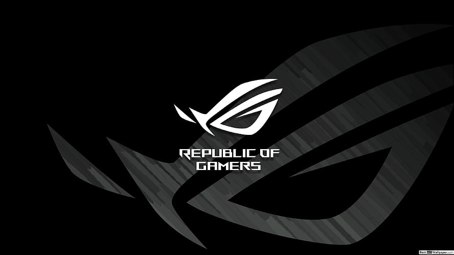 Asus Republic of Gamers ROG Classic Dark Logo on Black Background HD wallpaper