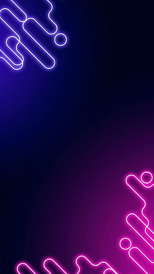 Abstract Neon Line Art on Dark Purple Gradient Background HD phone wallpaper