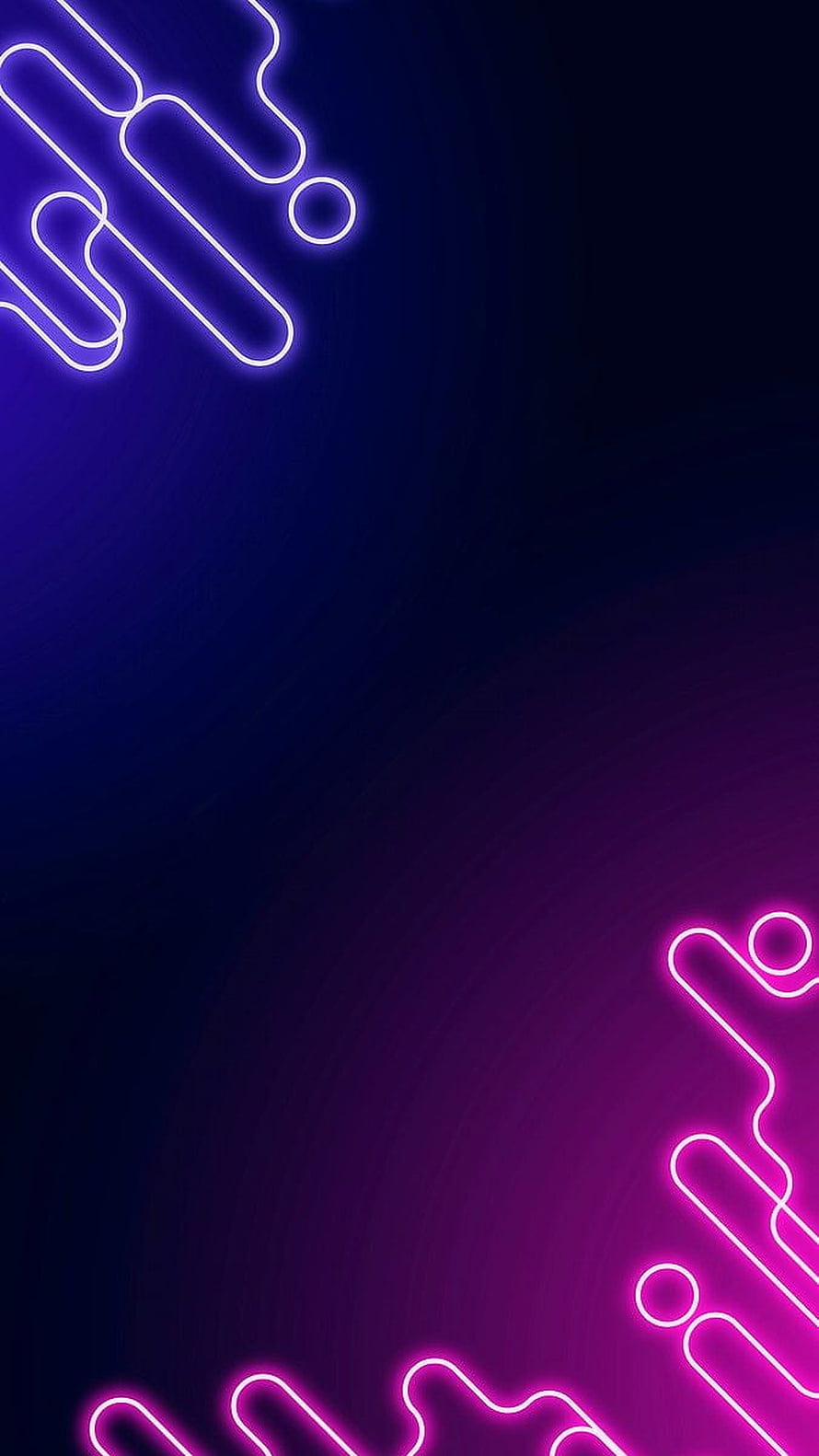 Abstract Neon Line Art on Dark Purple Gradient Background HD phone wallpaper