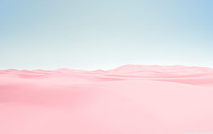 Serene Pink Sand Dunes Under a Soft Blue Sky Minimalist Landscape HD wallpaper