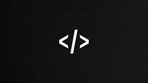 Minimalist White Code Tag Icon on Dark Black Background for Developers HD wallpaper