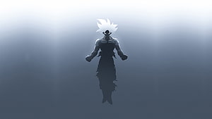Goku Dragon Ball Super Silhouette Artwork in Ethereal Mist HD wallpaper
