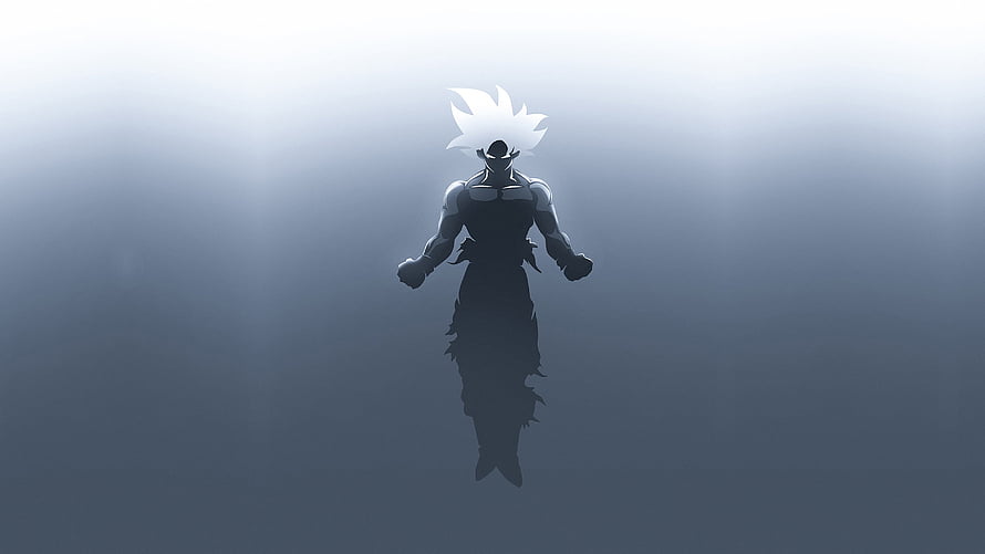Goku Dragon Ball Super Silhouette Artwork in Ethereal Mist HD wallpaper
