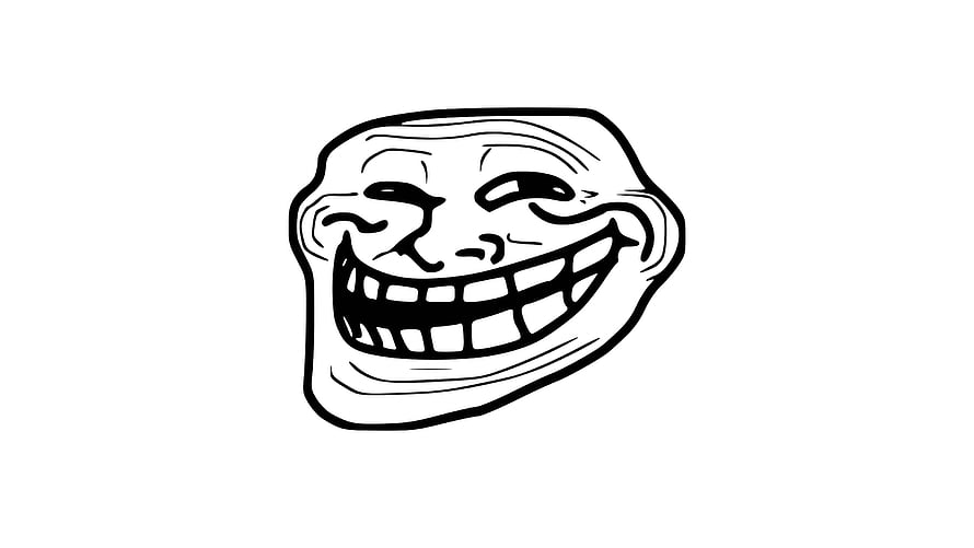 Classic Troll Face Meme Illustration with Wide Grin on White Background HD wallpaper