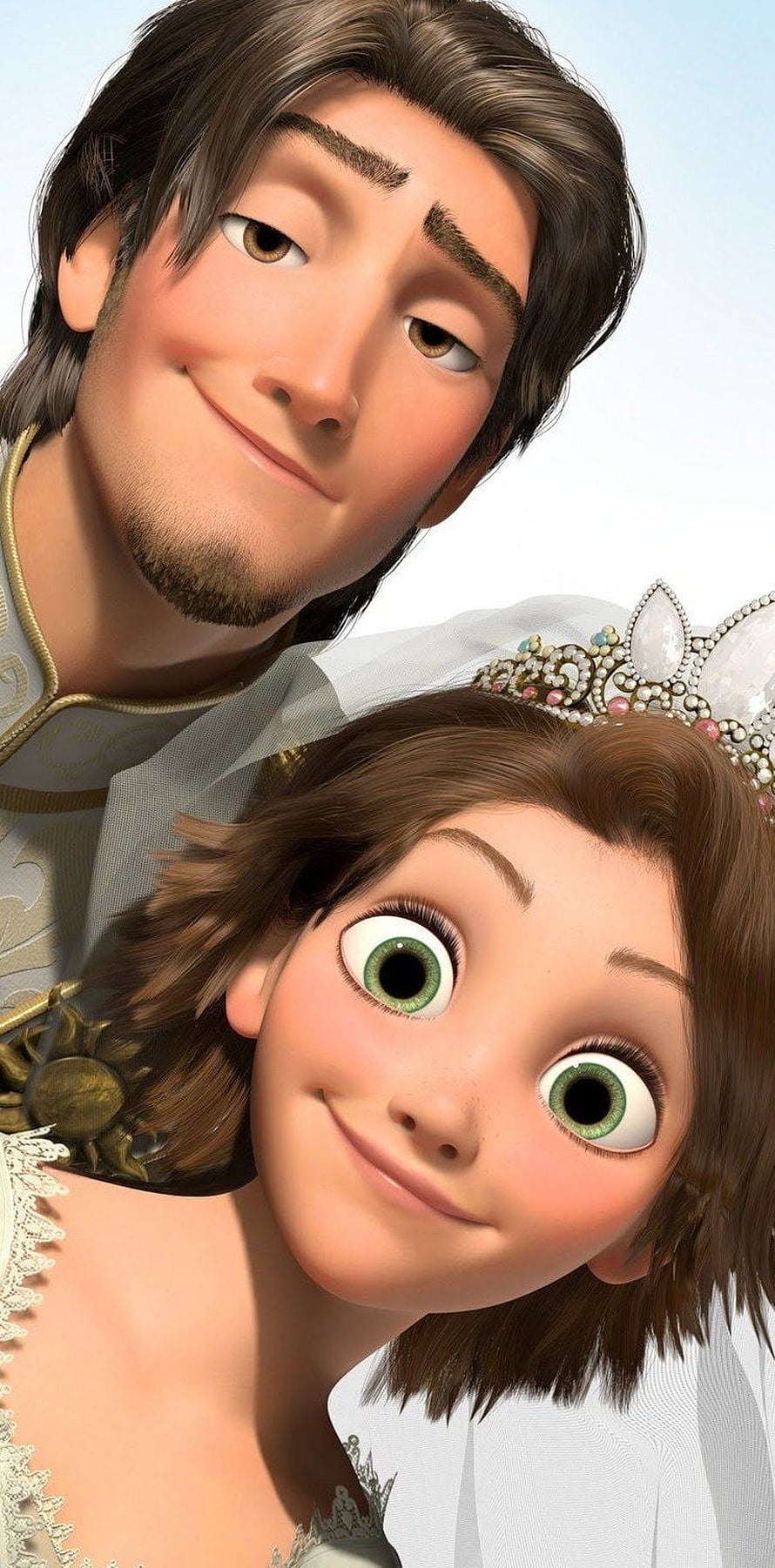 Rapunzel and Flynn Rider in Wedding Attire from Tangled Ever After HD phone wallpaper