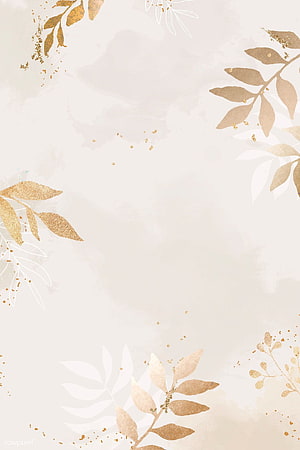 Elegant Gold Leaf Botanical Frame on Soft Beige Watercolor Background HD phone wallpaper