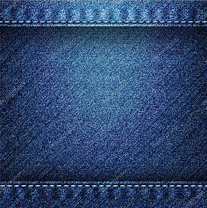 Textured Blue Denim Fabric Close-Up with Stitched Border HD phone wallpaper
