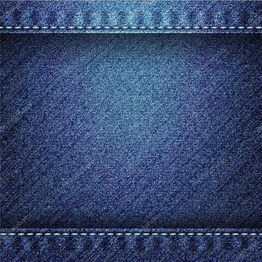 Textured Blue Denim Fabric Close-Up with Stitched Border HD phone wallpaper