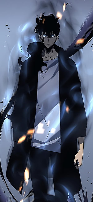 Sung Jin Woo Solo Leveling Dark Aura Character Art HD phone wallpaper