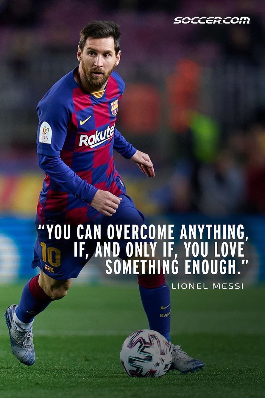 Lionel Messi in Barcelona Kit Dribbling Ball on the Pitch HD phone wallpaper