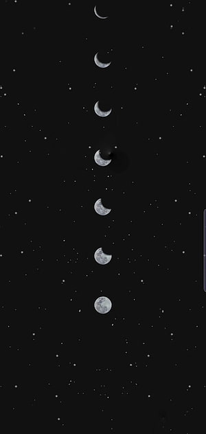 Vertical Moon Phases Sequence Against Starry Night Sky HD phone wallpaper