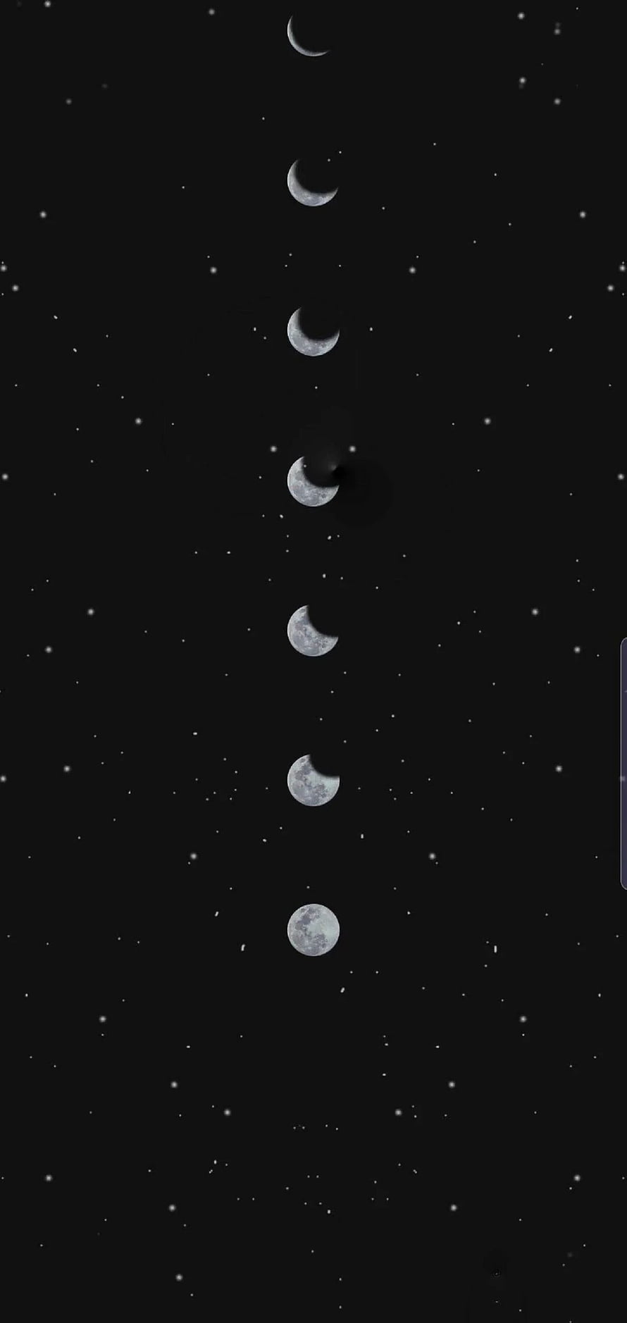Vertical Moon Phases Sequence Against Starry Night Sky HD phone wallpaper