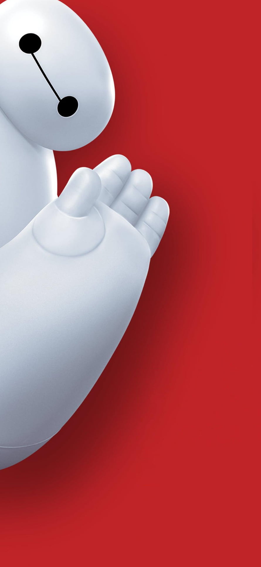 Baymax Praying Pose on Vibrant Red Background Minimalist 3D Render HD phone wallpaper