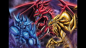 Yu-Gi-Oh! Egyptian Gods: Slifer, Obelisk, and Winged Dragon of Ra HD wallpaper