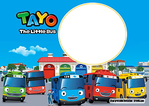 Tayo The Little Bus Cartoon Character Group Illustration HD wallpaper