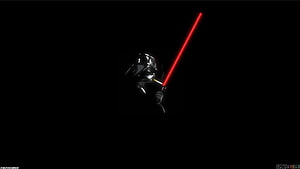 Darth Vader Wielding Red Lightsaber in Dark Void Star Wars Cinematic Scene HD wallpaper