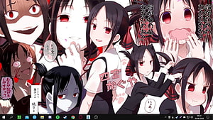 Kaguya Shinomiya Anime Character Collage with Red Eyes and School Uniform HD wallpaper