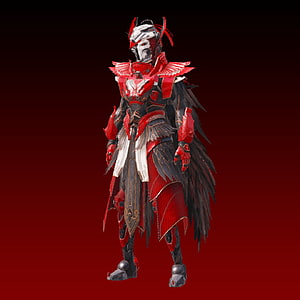 Blood Raven X Armor Set from PUBG Mobile: Dark Red and Black Warrior Suit HD phone wallpaper