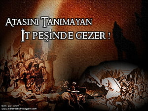Ottoman Empire Historical Battle Scene with Cavalry and Sepia Tones HD wallpaper