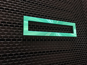 HPE Logo Badge on Black Perforated Metal Surface HD wallpaper