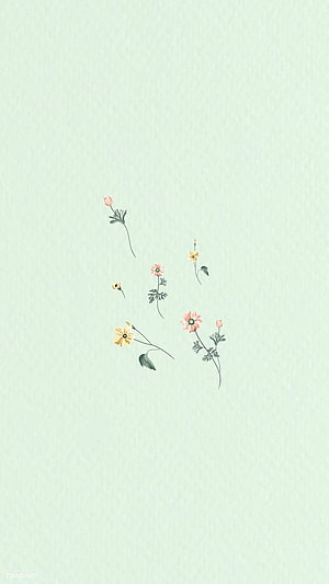 Delicate Watercolor Wildflowers on Soft Mint Green Minimalist Background HD phone wallpaper