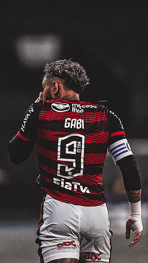 Gabi Flamengo Number 29 Jersey Back View Stadium Action Shot HD phone wallpaper