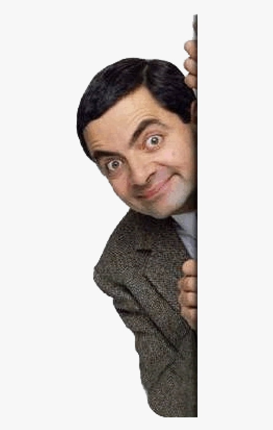 Mr Bean Peeking From Behind A Wall In A Brown Tweed Suit HD phone wallpaper