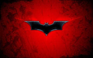 Gotham Dark Knight Batman Emblem on Grungy Crimson Background HD wallpaper