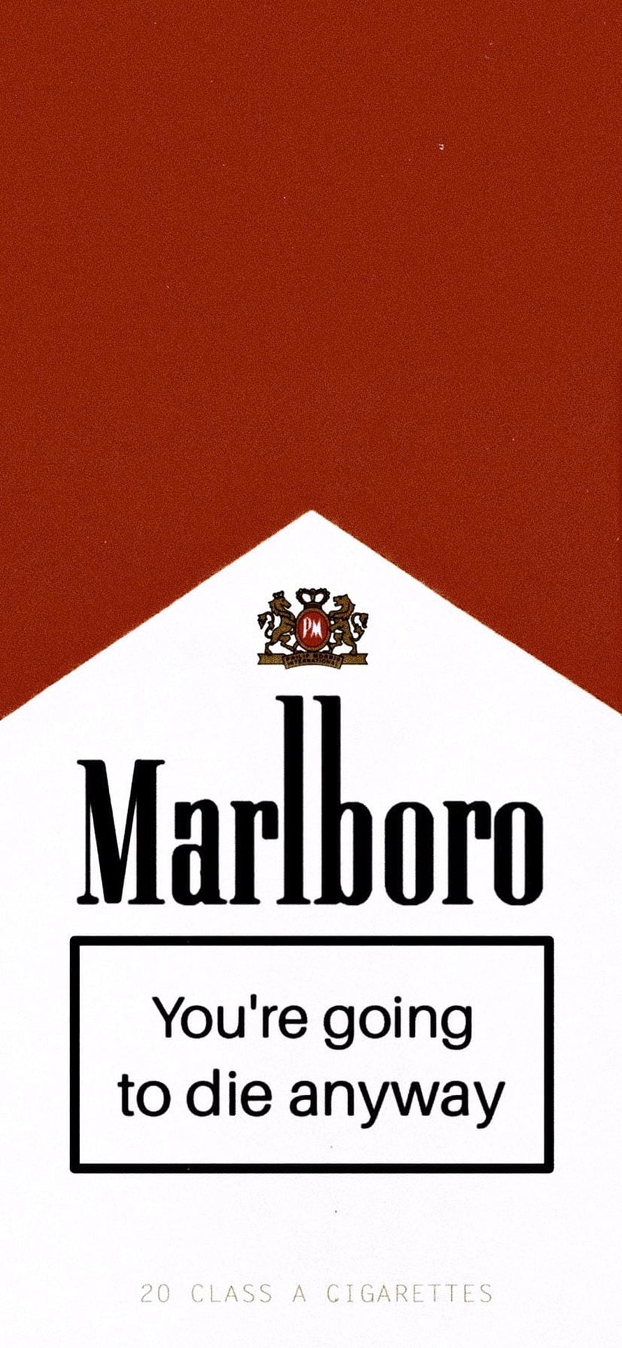 Marlboro Cigarette Pack with Health Warning on Red and White Background HD phone wallpaper