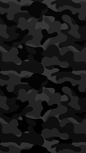 Dark Monochrome Military Camouflage Pattern with Abstract Organic Shapes HD phone wallpaper