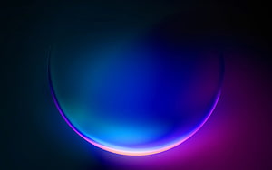 Glowing Neon Sphere with Blue and Purple Gradient on Dark Background HD wallpaper