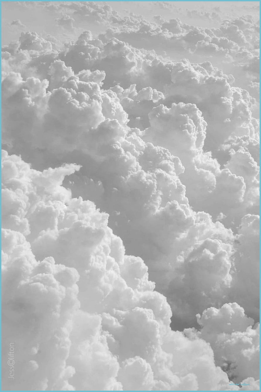 Monochrome Aerial View of Dense Cumulus Cloud Formations HD phone wallpaper