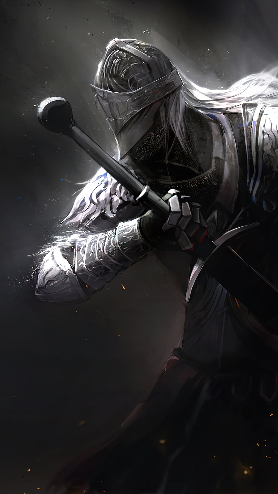 Elden Ring Knight in Full Plate Armor Holding a Greatsword in Dark Fantasy Style HD phone wallpaper