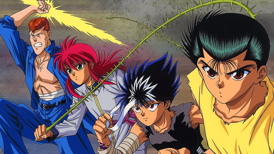 Yu Yu Hakusho Anime Group Portrait with Toguro, Kurama, Hiei, and Yusuke HD wallpaper