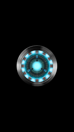 Glowing Iron Man Arc Reactor Core on Dark Green Background HD phone wallpaper