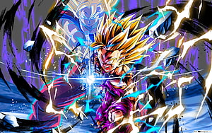 Super Saiyan 2 Gohan Dragon Ball Legends Artwork with Energy Burst HD wallpaper