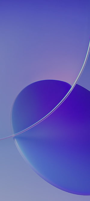 Minimalist Abstract Gradient Sphere with Iridescent Arc on Soft Blue Background HD phone wallpaper