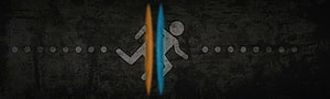 Portal Game Dual Monitor Wallpaper with Split Screen Character Icon HD wallpaper