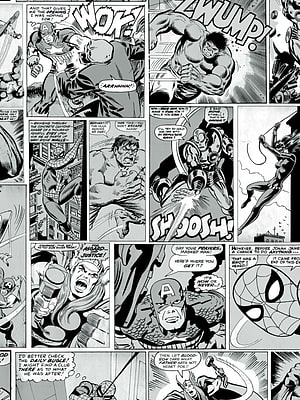 Marvel Comics Black and White Page Featuring Captain America, Spider-Man, and the Hulk in Action HD phone wallpaper