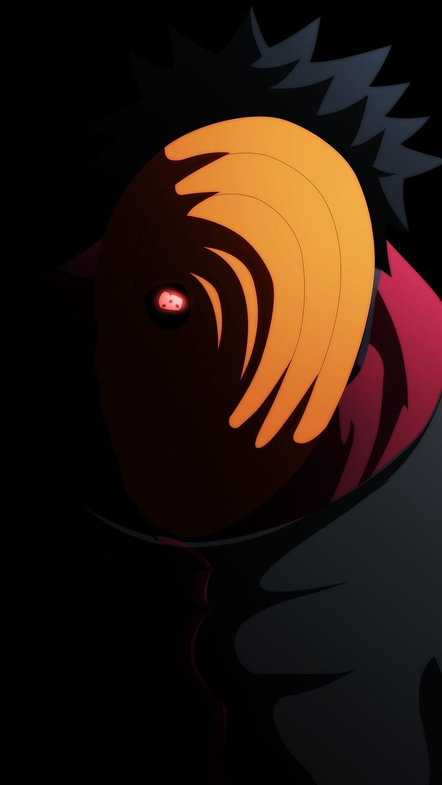 Uchiha Obito Sharingan Eye Close-Up in Dark Anime Style HD phone wallpaper