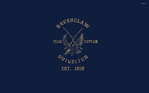 Ravenclaw Quidditch Team Captain Crest with Eagle Emblem on Navy Blue Background HD wallpaper