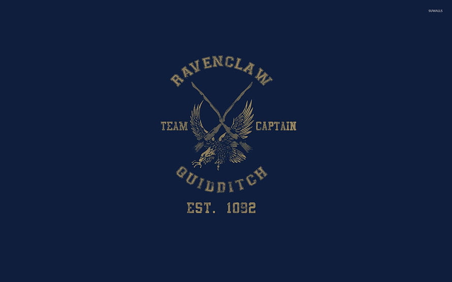 Ravenclaw Quidditch Team Captain Crest with Eagle Emblem on Navy Blue Background HD wallpaper