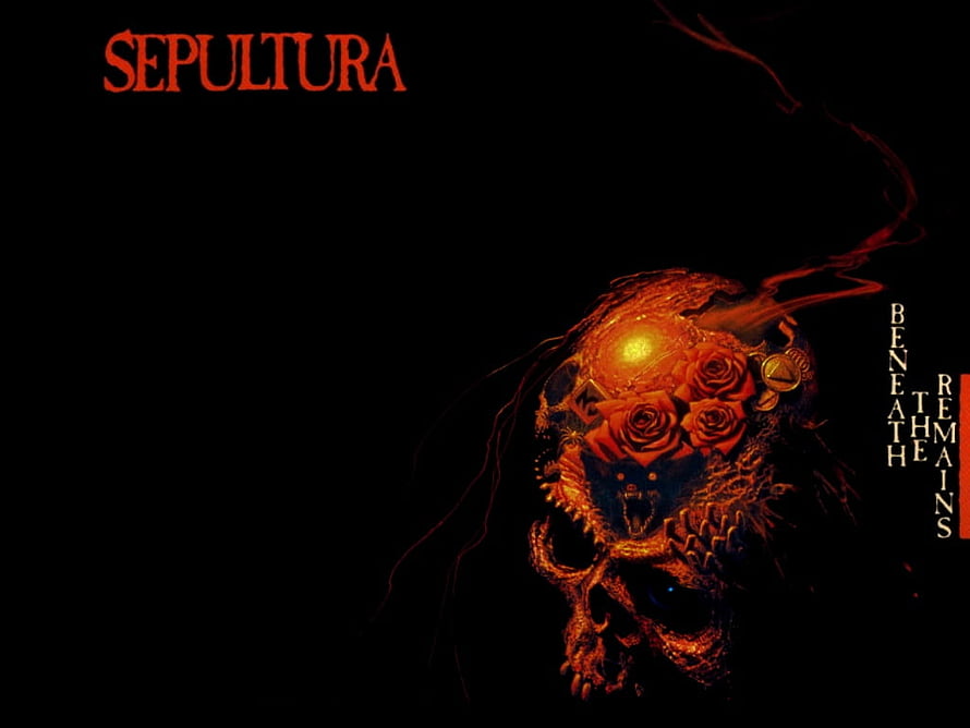 Sepultura Beneath the Remains Album Artwork with Dark Skull and Roses HD wallpaper